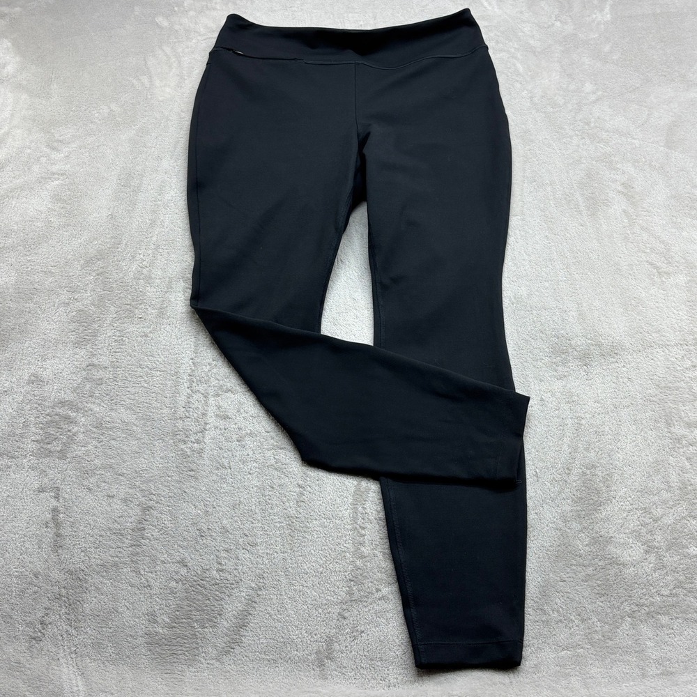 Duluth Trading Co Legging Women 12 Long Black Performance Zipper Pocket Gorpcore